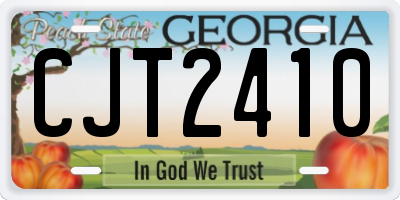 GA license plate CJT2410
