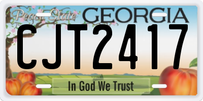 GA license plate CJT2417