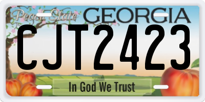 GA license plate CJT2423