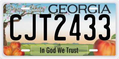 GA license plate CJT2433