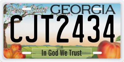 GA license plate CJT2434