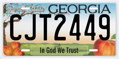 GA license plate CJT2449