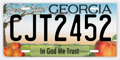 GA license plate CJT2452
