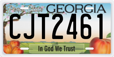 GA license plate CJT2461