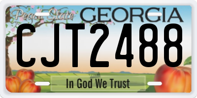 GA license plate CJT2488