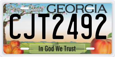 GA license plate CJT2492