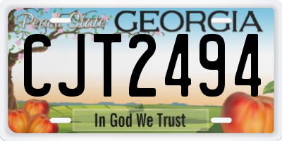 GA license plate CJT2494