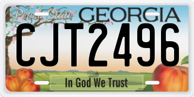 GA license plate CJT2496