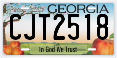 GA license plate CJT2518