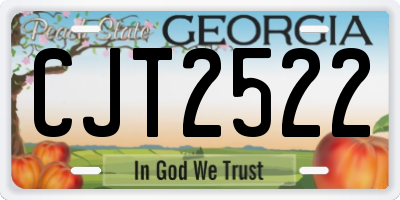 GA license plate CJT2522