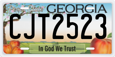 GA license plate CJT2523