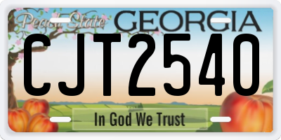 GA license plate CJT2540