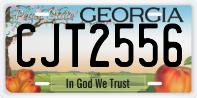 GA license plate CJT2556