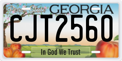 GA license plate CJT2560