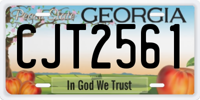 GA license plate CJT2561