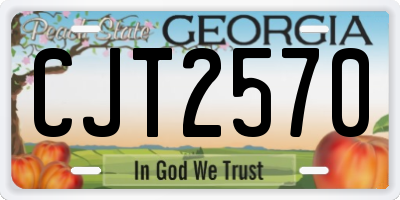 GA license plate CJT2570