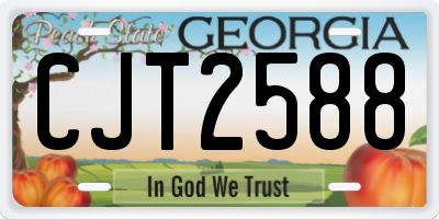 GA license plate CJT2588