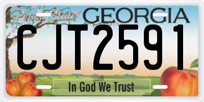 GA license plate CJT2591
