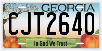 GA license plate CJT2640