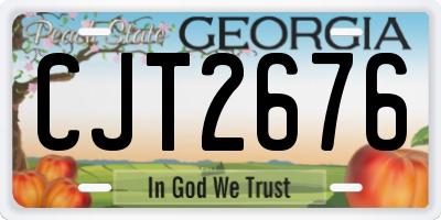GA license plate CJT2676