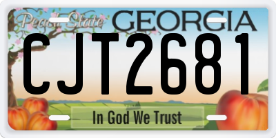GA license plate CJT2681