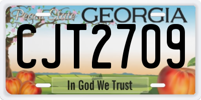 GA license plate CJT2709