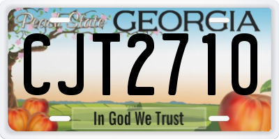 GA license plate CJT2710