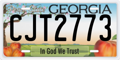 GA license plate CJT2773