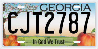 GA license plate CJT2787