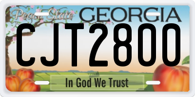 GA license plate CJT2800