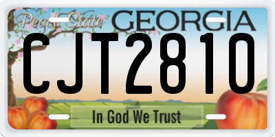 GA license plate CJT2810