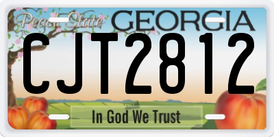 GA license plate CJT2812
