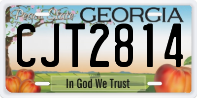 GA license plate CJT2814