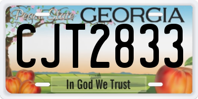 GA license plate CJT2833