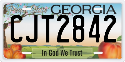 GA license plate CJT2842