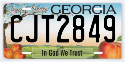 GA license plate CJT2849