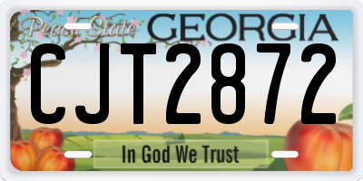GA license plate CJT2872