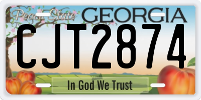 GA license plate CJT2874