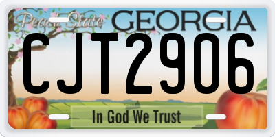 GA license plate CJT2906