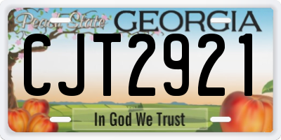 GA license plate CJT2921