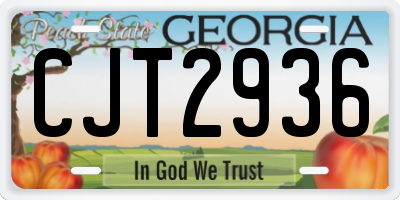GA license plate CJT2936