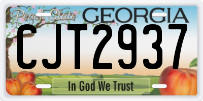 GA license plate CJT2937