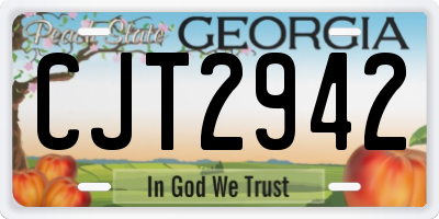 GA license plate CJT2942