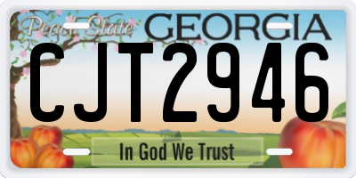 GA license plate CJT2946