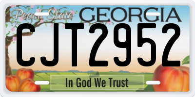 GA license plate CJT2952
