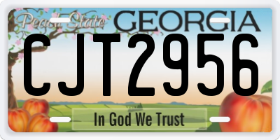 GA license plate CJT2956