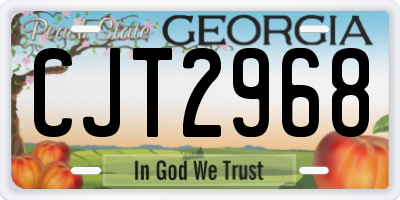 GA license plate CJT2968
