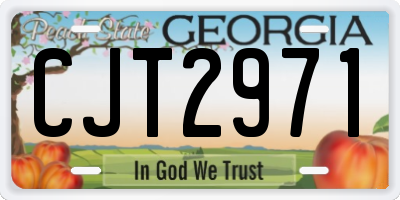 GA license plate CJT2971