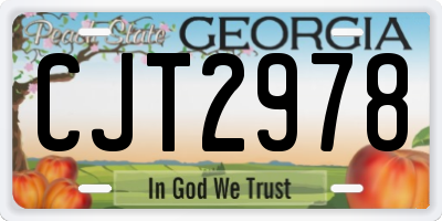 GA license plate CJT2978