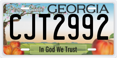GA license plate CJT2992